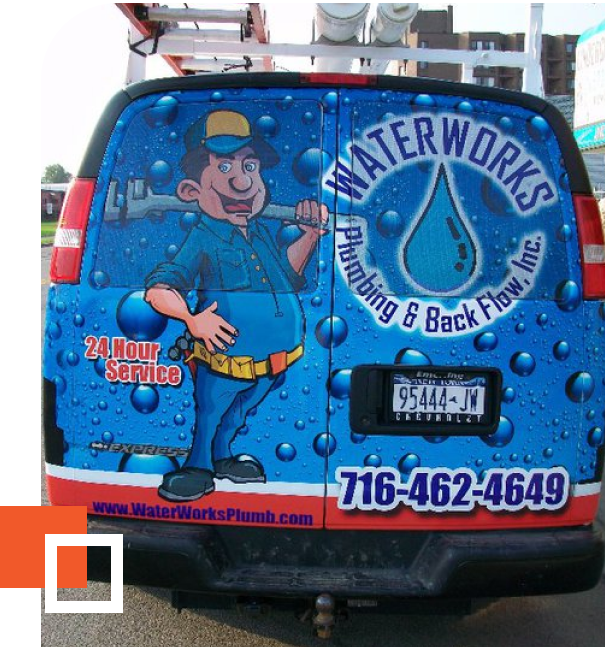 WaterWorks plumbing van wrap