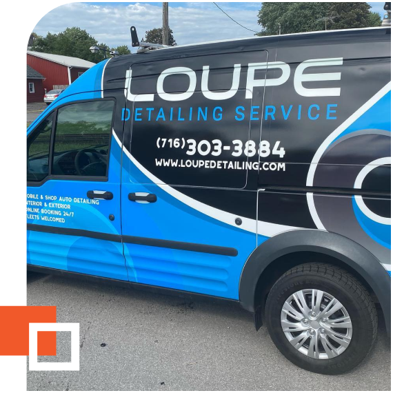 Automotive advertising vehicle wrap in Buffalo NY