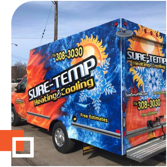 Sure-Temp heating and cooling truck wrap