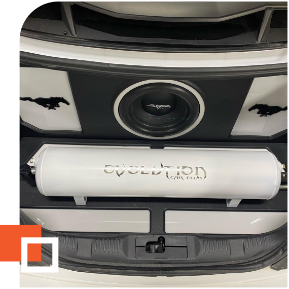 Advanced amplifier installed under vehicle hood