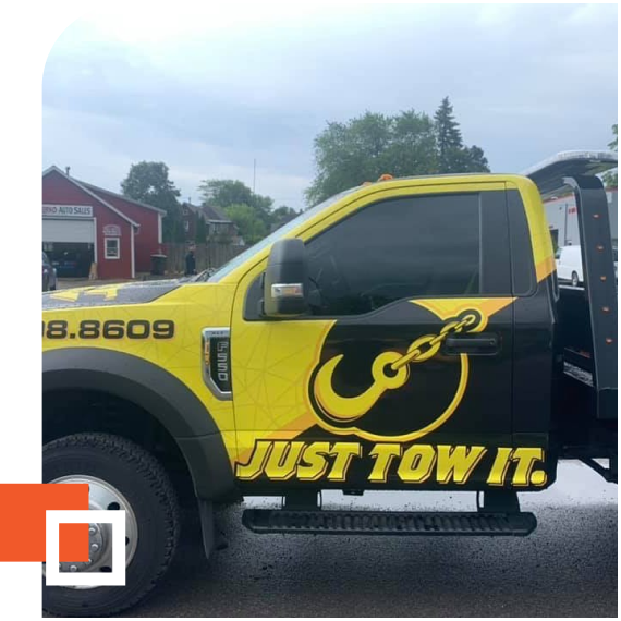 Just Tow It flatbed tow truck