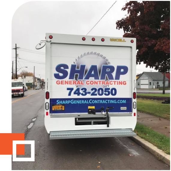 Sharp General Contracting truck signage