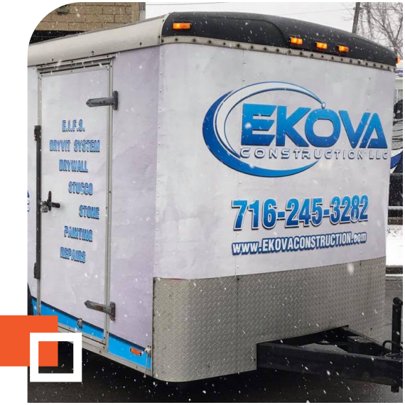 EKOVA Construction trailer signage