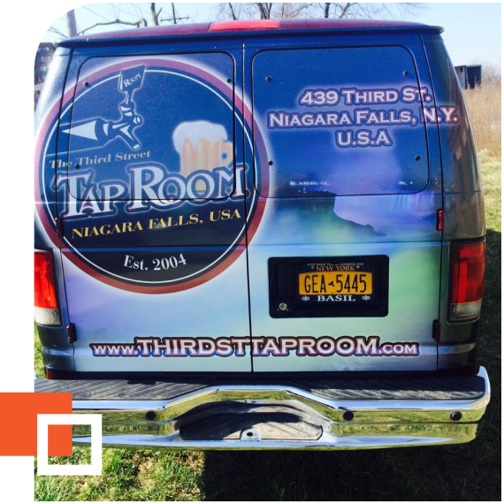 Third St. Tap Room truck signage